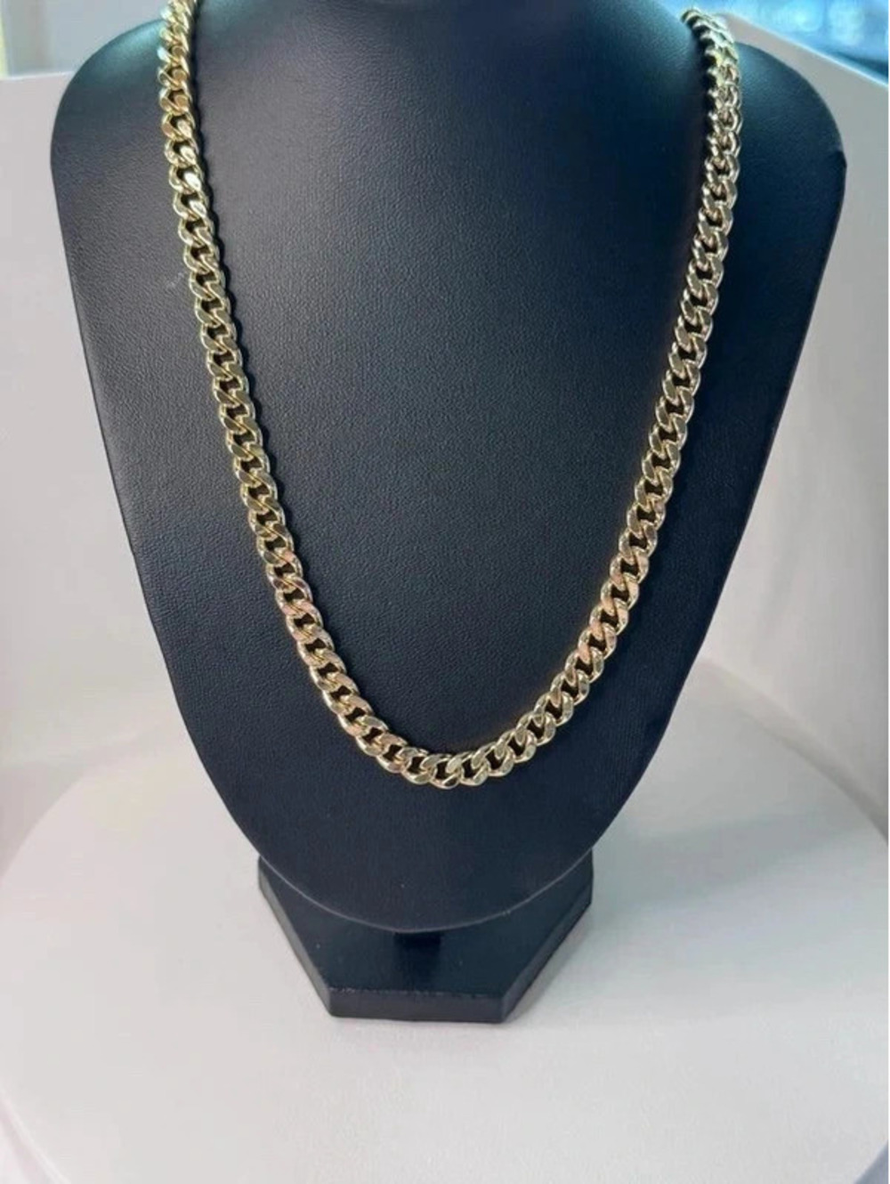 24” gold tone 7.2mm curb chain necklace heavy premium fashion jewelry